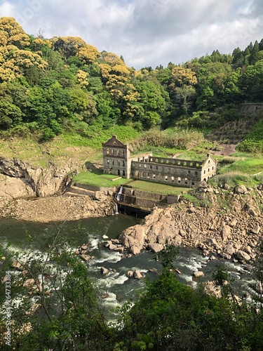 japan kagoshima isa soginotaki sogihatudensho drone  日本　鹿児島　伊佐　曾木の滝　曾木発電所跡 photo