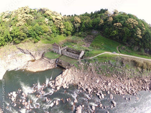 japan kagoshima isa soginotaki sogihatudensho drone  日本　鹿児島　伊佐　曾木の滝　曾木発電所跡 photo