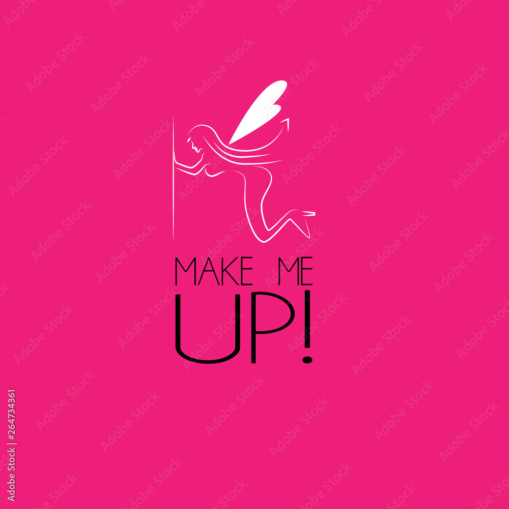 make me up logo with fairy illustration make me up logo with fairy illustration