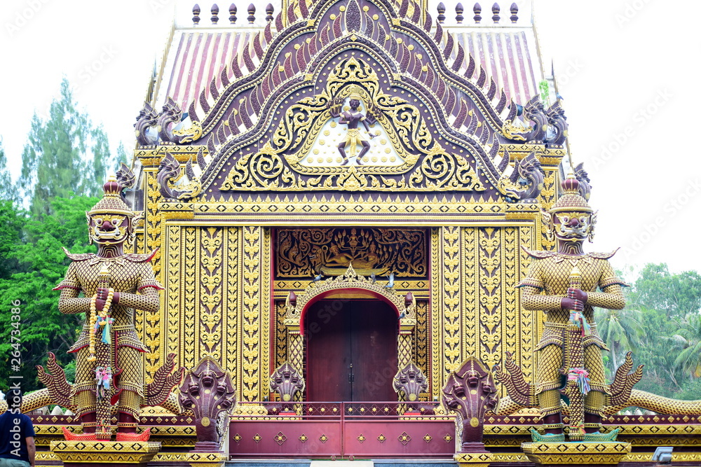 Thai temples have stucco art and beautiful Thai motifs.