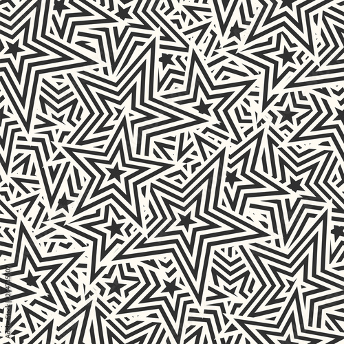 Pattern with stars. Seamless geometric vector background.