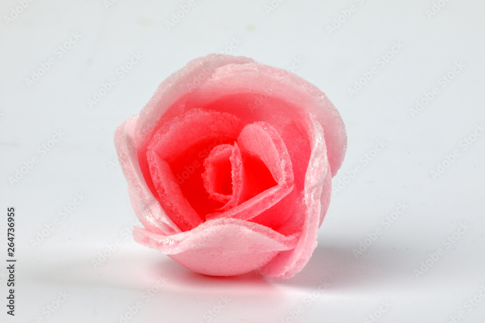 wafer edible paper biscuit rose flower cake decoration on white background red green pink yellow wafer edible paper biscuit rose flower cake decoration on white background red green pink yellow