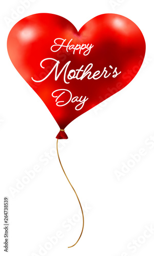 Roter Herzluftballon mit "Happy Mother`s Day"