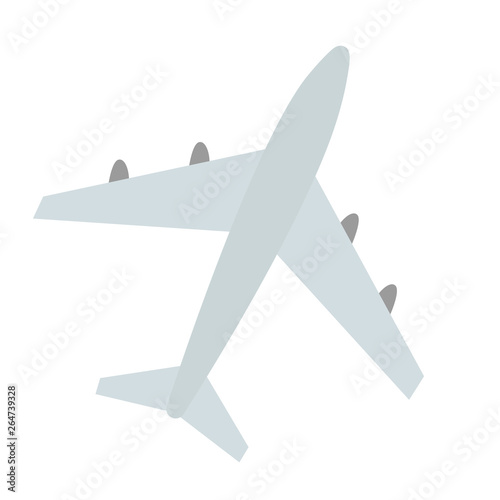 Large plane with four jet engines. Airplane for transporting passengers or cargo.