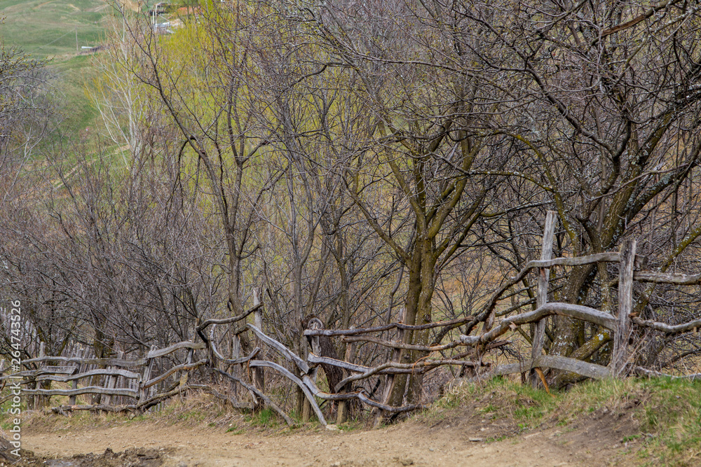 Fence in a village in the mountains Fence in a village in the mountains