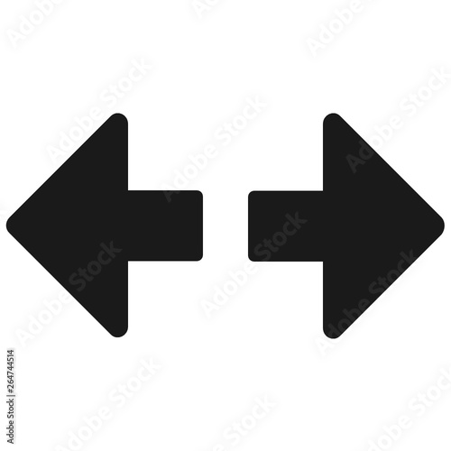 Opposite directions black arrow icon