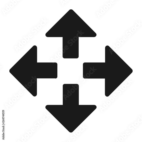 Diagonal enlarge black arrow icon