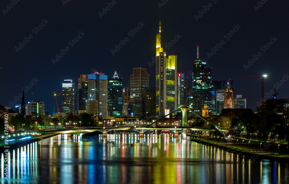 Night city view of Frankfurt am Main in Germany Night city view of Frankfurt am Main in Germany
