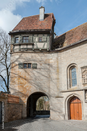 ROTHENBURG OB DER TAUBER, GERMANY - MARCH 05, 2018: Rothenburg ob der Tauber an historic and medieval town and one of the most beautiful villages in Europe, Germany, 