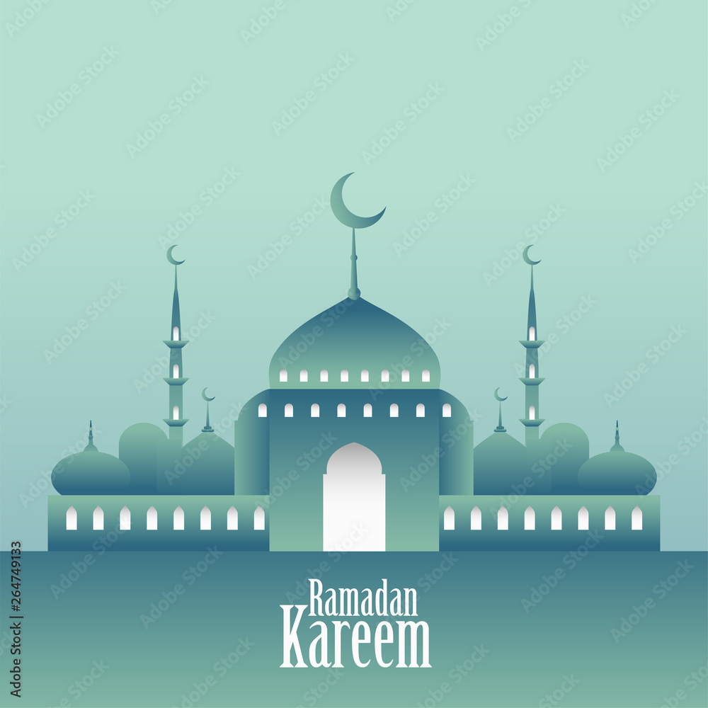 3d mosque design ramadan kareem background