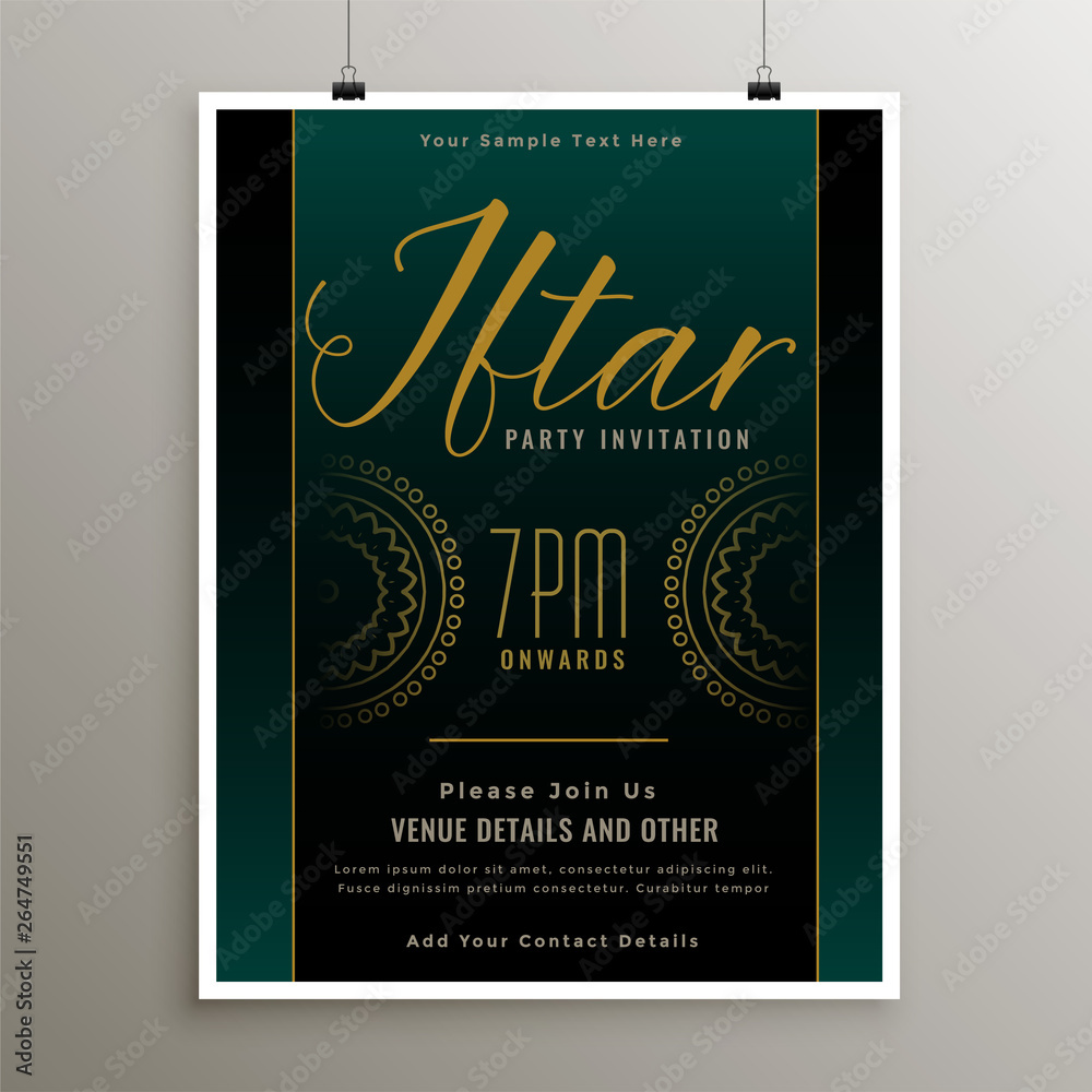 muslim iftar food party celebration template