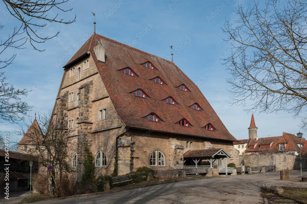 ROTHENBURG OB DER TAUBER, GERMANY - MARCH 05, 2018: Rothenburg ob der Tauber an historic and medieval town and one of the most beautiful villages in Europe, Germany, ROTHENBURG OB DER TAUBER, GERMANY - MARCH 05, 2018: Rothenburg ob der Tauber an historic and medieval town and one of the most beautiful villages in Europe, Germany,
