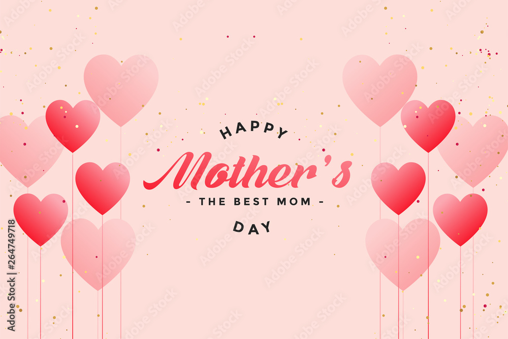 happy mother's day balloon hearts greeting