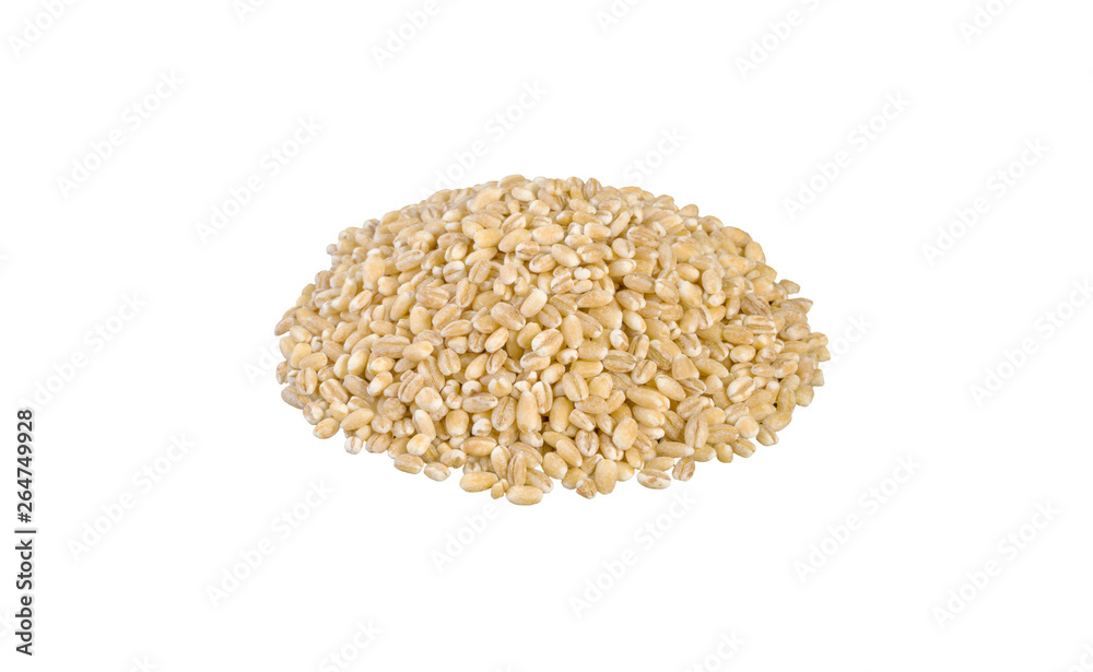 pearl barley heap isolated on white background. nutrition. natural food ingredient. pearl barley heap isolated on white background. nutrition. natural food ingredient.