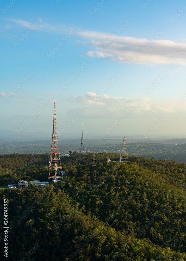 The radio towers of Mt Coot-tha, Brisbane Queensland Australia