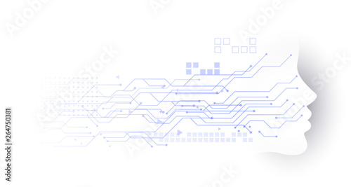 technology face circuit diagram background