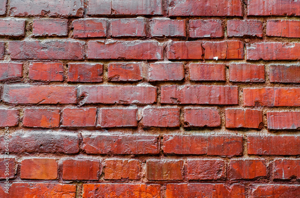 Brick wall of old red bricks Brick wall of old red bricks