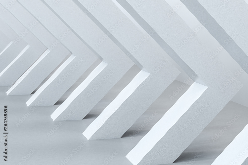 3d rendering, white interior building structure 3d rendering, white interior building structure