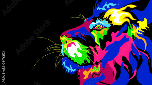 A stylized abstraction of a lion.