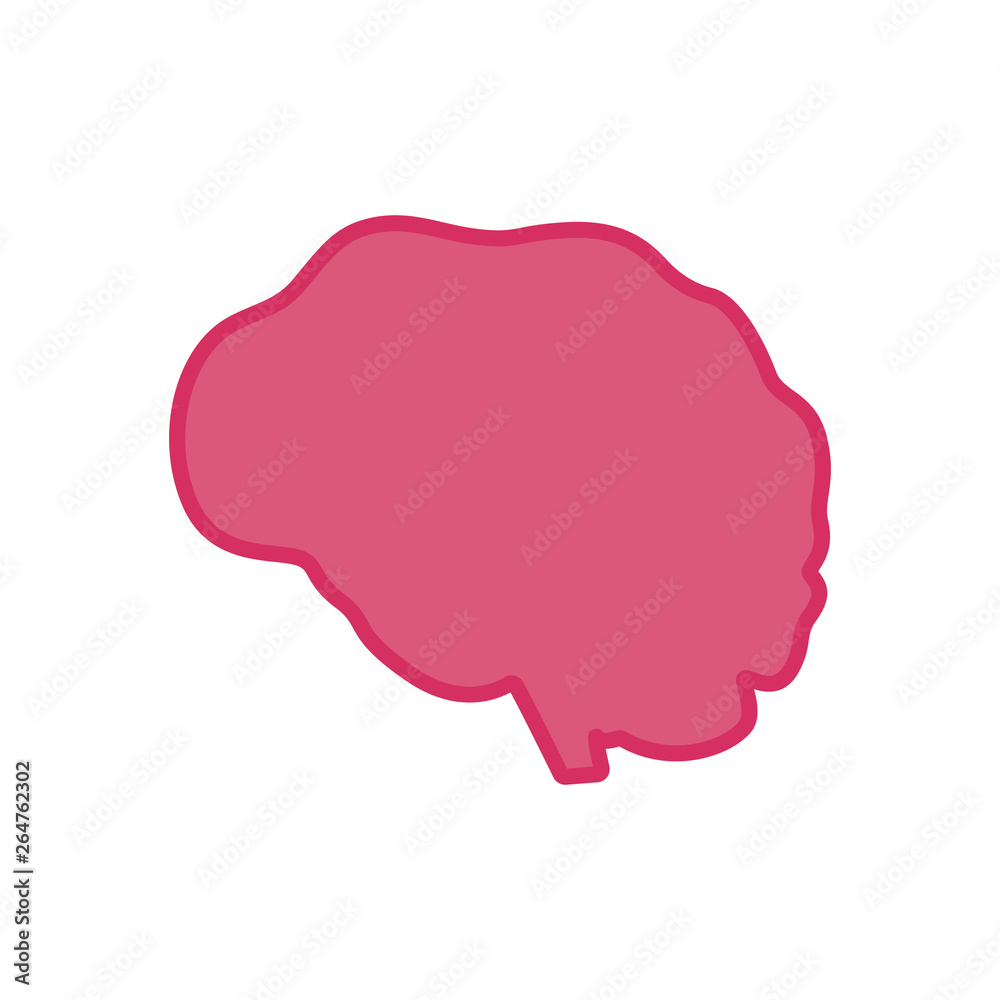 Pink Brain Man on Isolated White Background. Flat illustration. Pink Brain Man on Isolated White Background. Flat illustration.