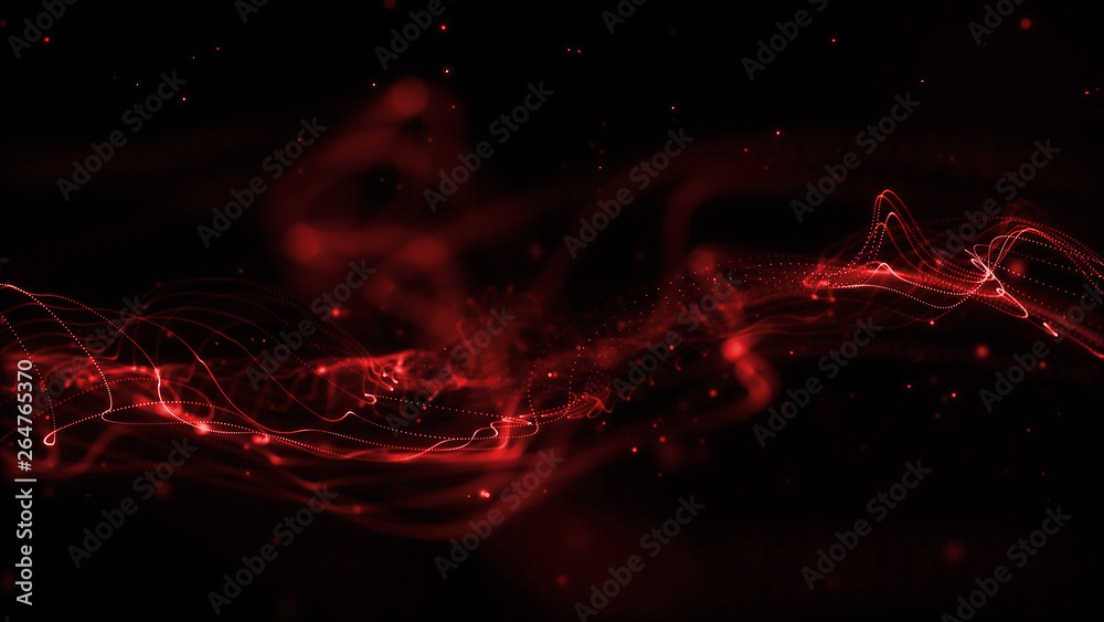 Red wave abstract background - obrazy, fototapety, plakaty 