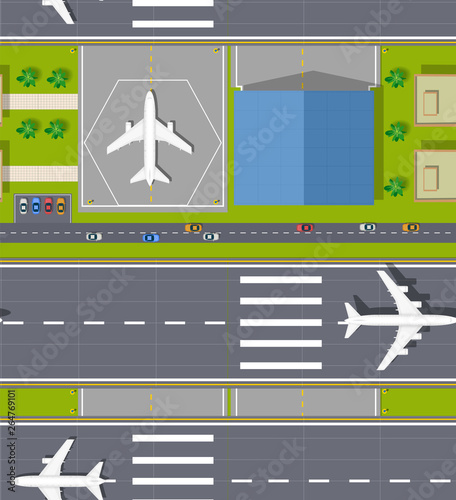 Top view of the seamless airport
