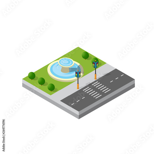 Fototapeta Naklejka Na Ścianę i Meble -  Isometric 3d module district