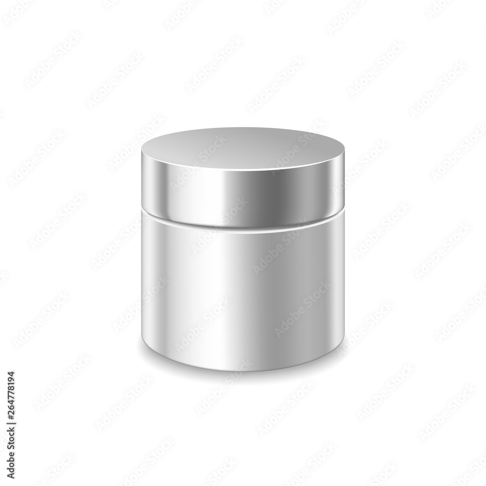 Mockup, white blank cream jar. Cosmetic package, vector illustration of realistic container Mockup, white blank cream jar. Cosmetic package, vector illustration of realistic container