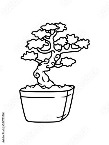 bäumchen bonsai kleiner baum winzig süß niedlich garten gärtner blume pflanze blumentopf dekoration liebe clipart comic cartoon design © Style-o-Mat-Design