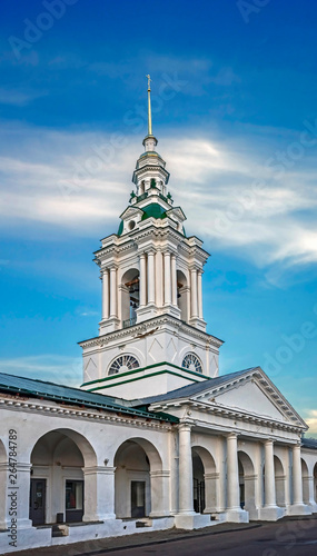 Bell tower of the Saviour orthodox church. City of Kostroma, Russia