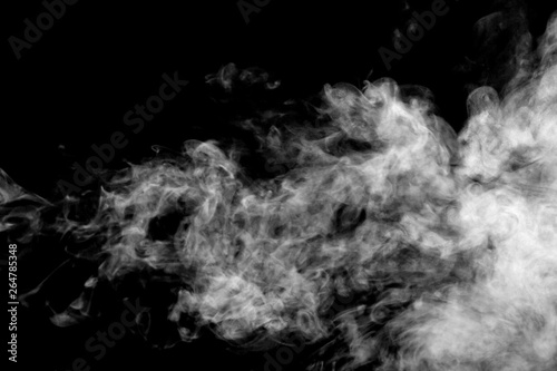 white smoke isolated, abstract powder, water spray on black background, Out of focus