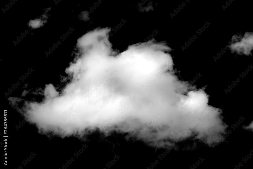 White cloud, Fluffy texture , Abstract, isolated on black background White cloud, Fluffy texture , Abstract, isolated on black background
