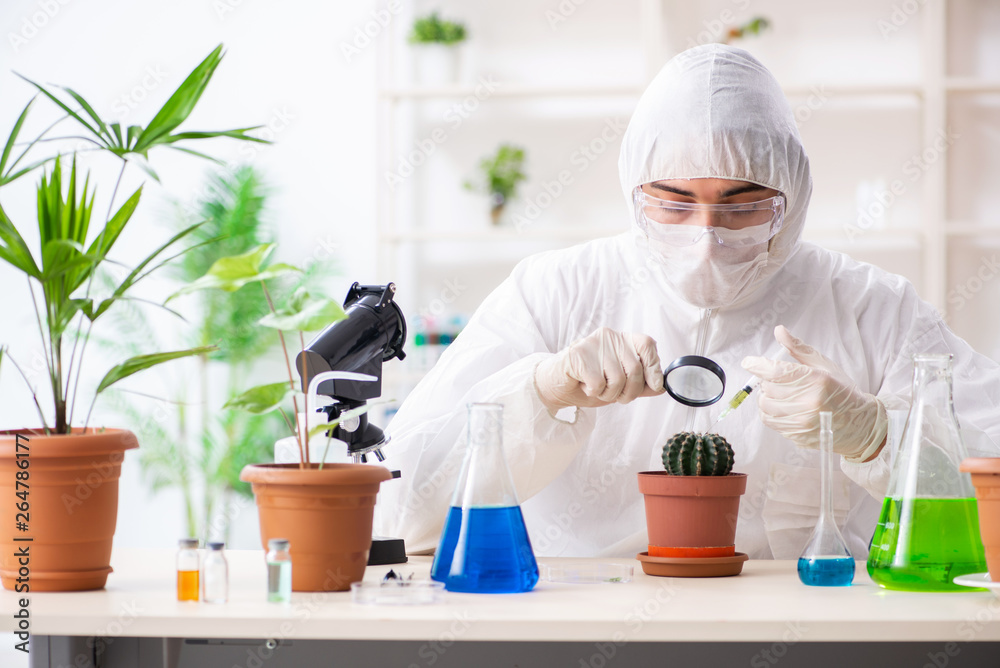Biotechnology chemist working in lab Biotechnology chemist working in lab