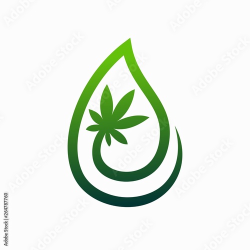 Cannabis Oil vector logo design