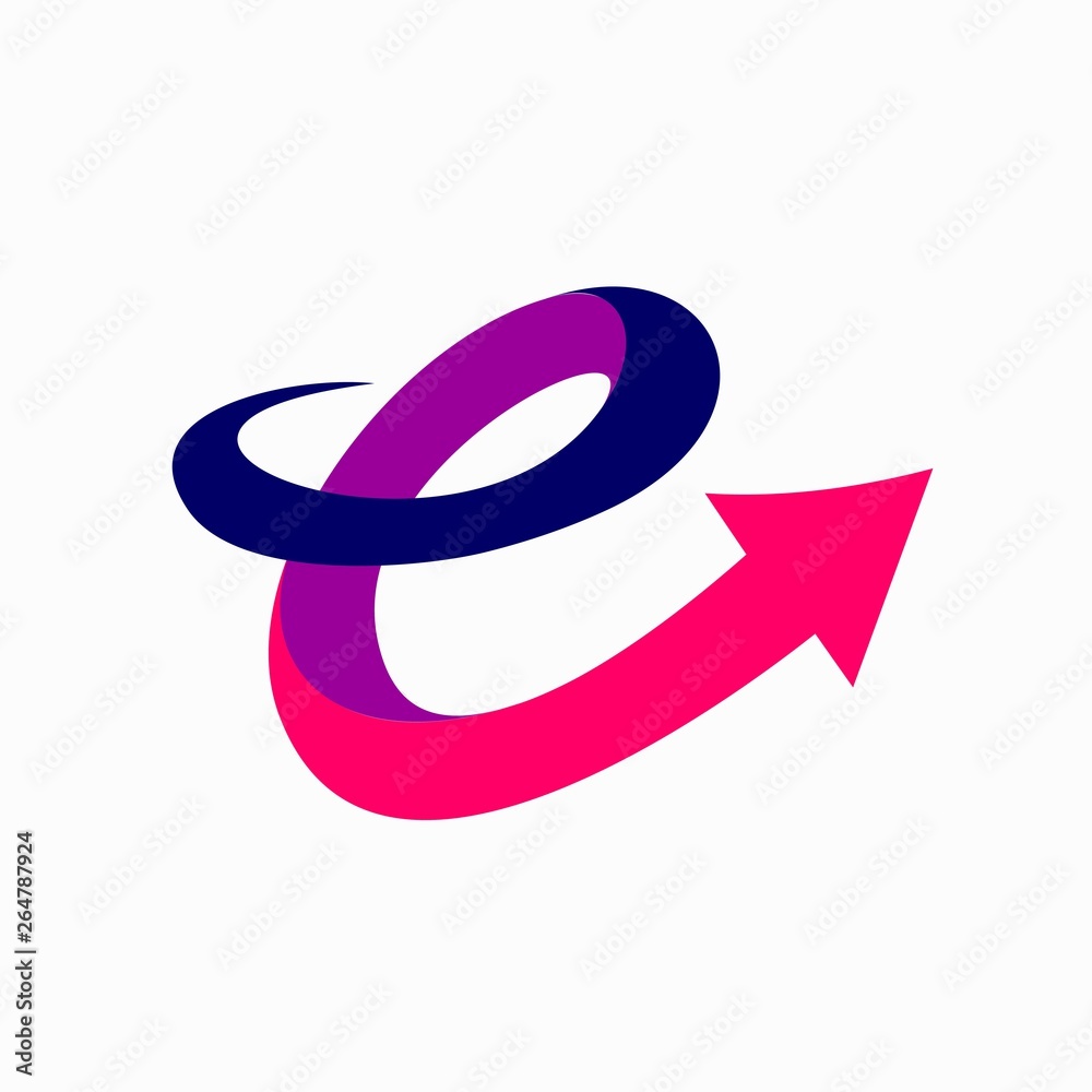 Arrow logo that forms the letter e