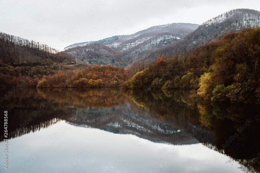 Reflection lake in the Basque Country