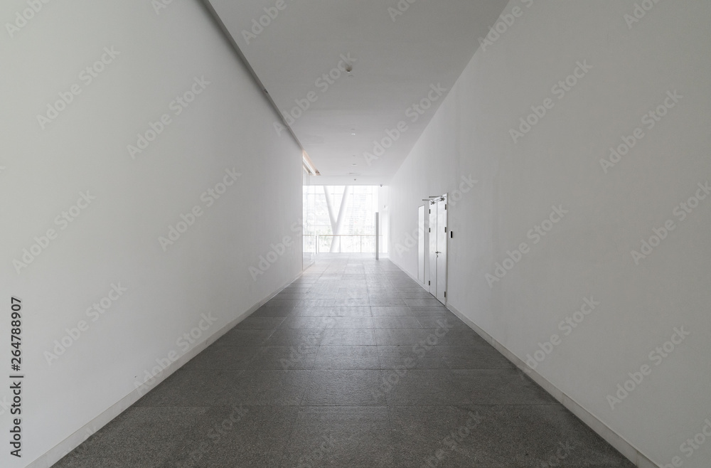Fototapeta premium Entrance hall and empty floor tile, interior space