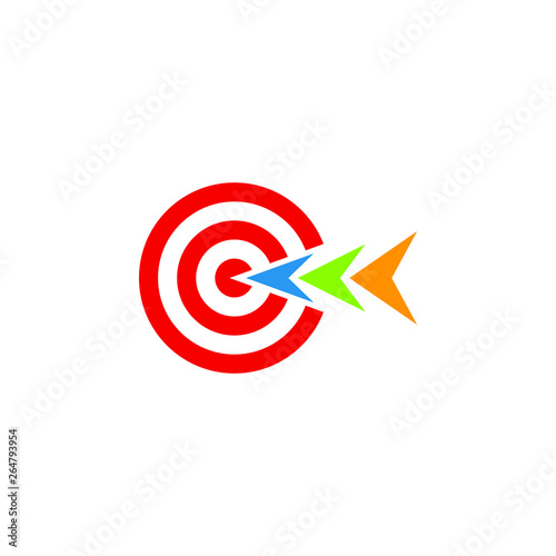 Target Icon Logo Design Template for marketing technology business health company with modern high end look