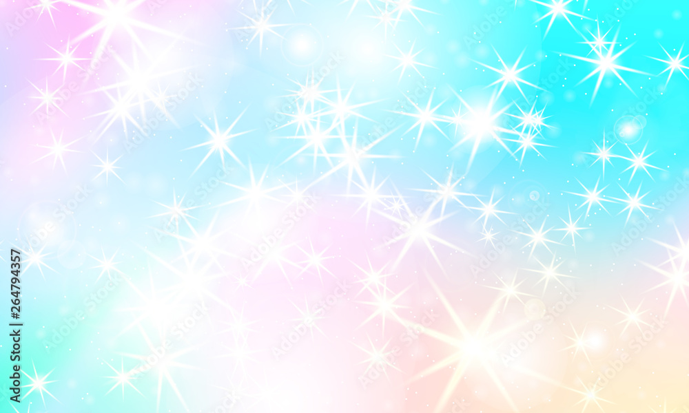 Unicorn rainbow background. Holographic sky Unicorn rainbow background. Holographic sky