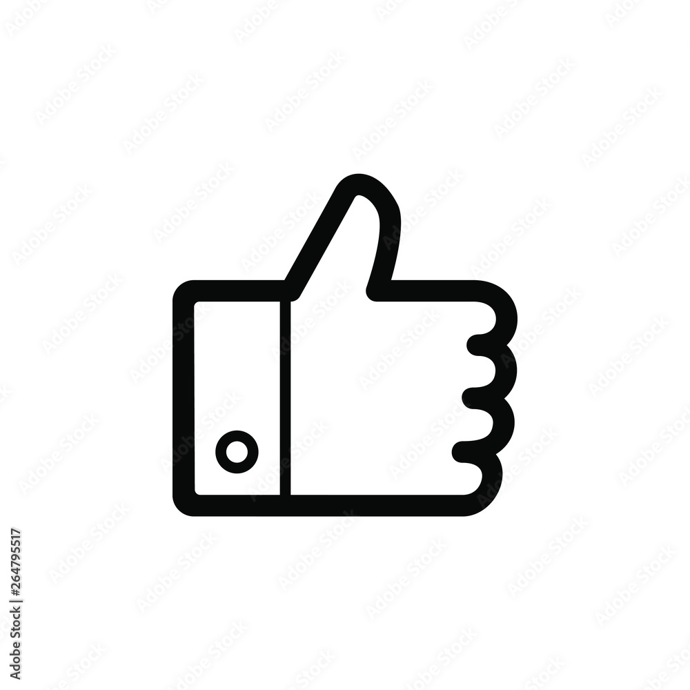 Thumbs up vector border icon. This icon use for admin panels, website, interfaces, mobile apps Thumbs up vector border icon. This icon use for admin panels, website, interfaces, mobile apps