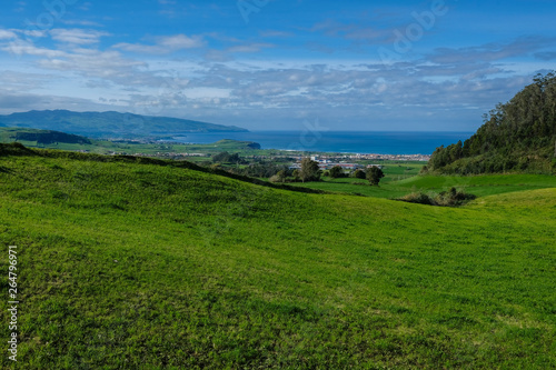 Landscape view of the nature on the Sao Miguel island  in Azores  Portugal