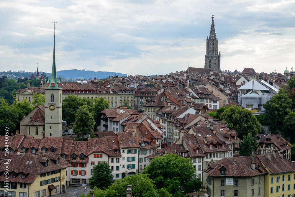 Bern Swiss old town clock house tower river