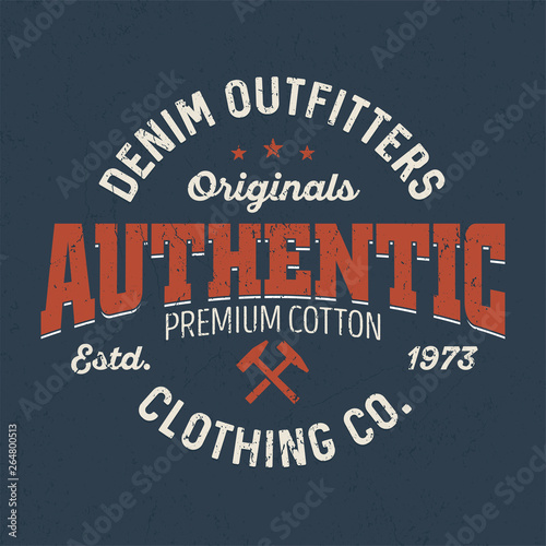 Authentic Denim Autfitters - Tee Design For Printing