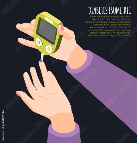 Diabetes Diagnostics Isometric Background