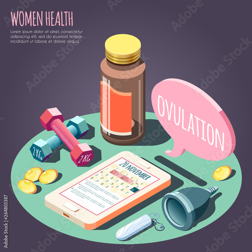 Women Health Isometric Design Concept