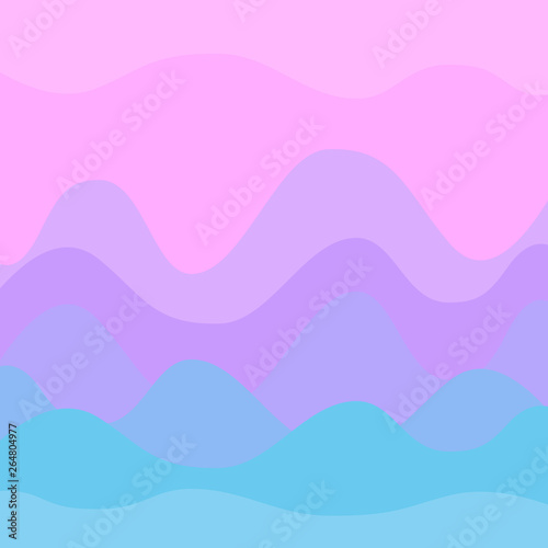Abstract pastel pink and blue sunset curvy background