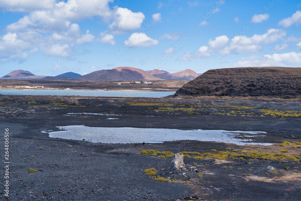 Janubio landscape in Lanzarote, Spain