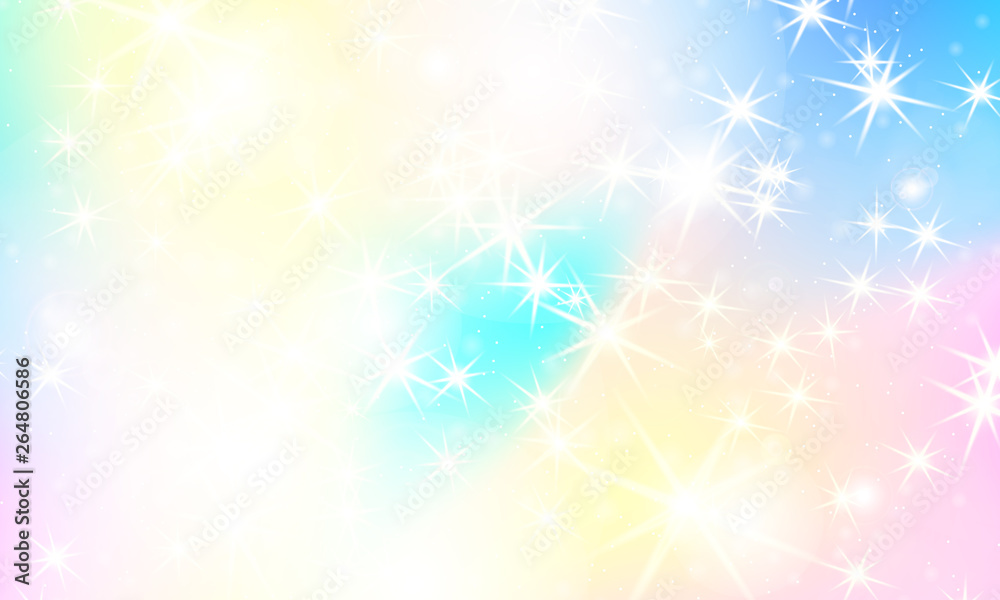 Unicorn rainbow background. Holographic sky Unicorn rainbow background. Holographic sky