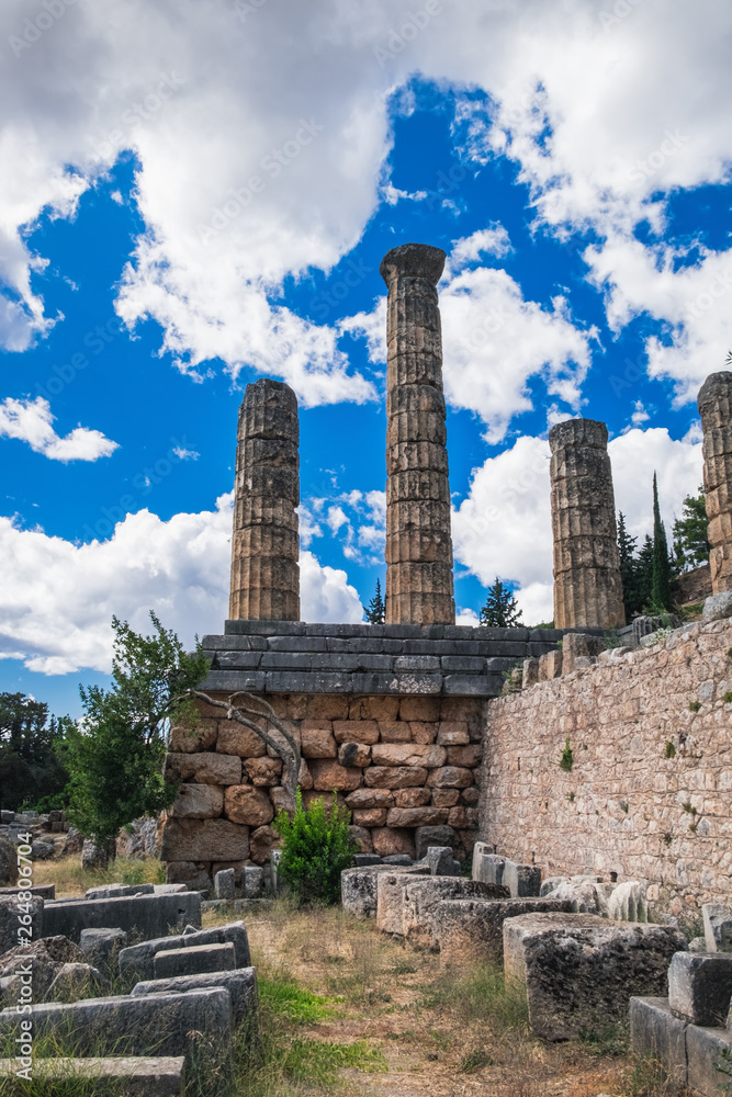 Temple of Apollo in Archaeological Site of Delphi, Central Greece