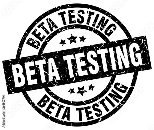 beta testing round grunge black stamp